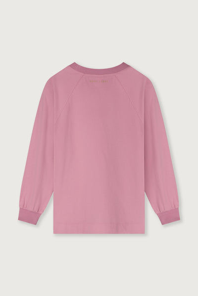 Oversized L/S Tee w/ Logo | Bubblegum - Cookie Print
