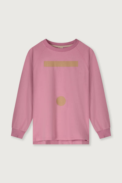 Oversized L/S Tee w/ Logo | Bubblegum - Cookie Print