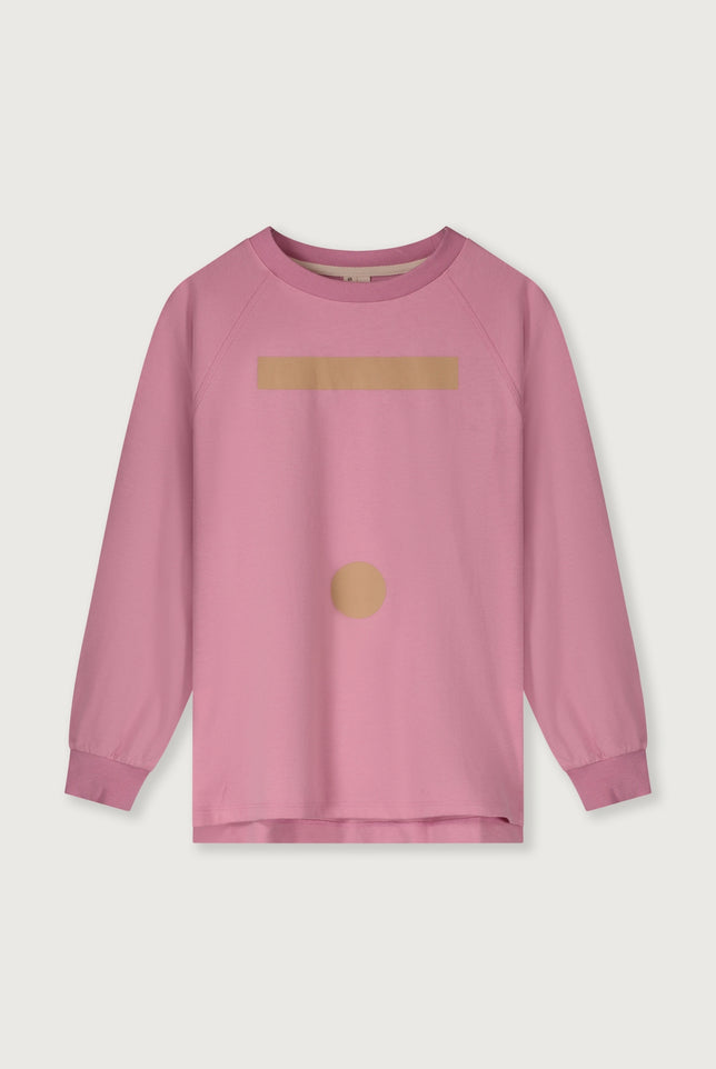 Oversized L/S Tee w/ Logo | Bubblegum - Cookie Print