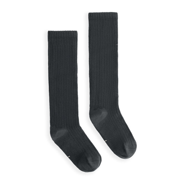 Long Ribbed Socks | Pirate Black