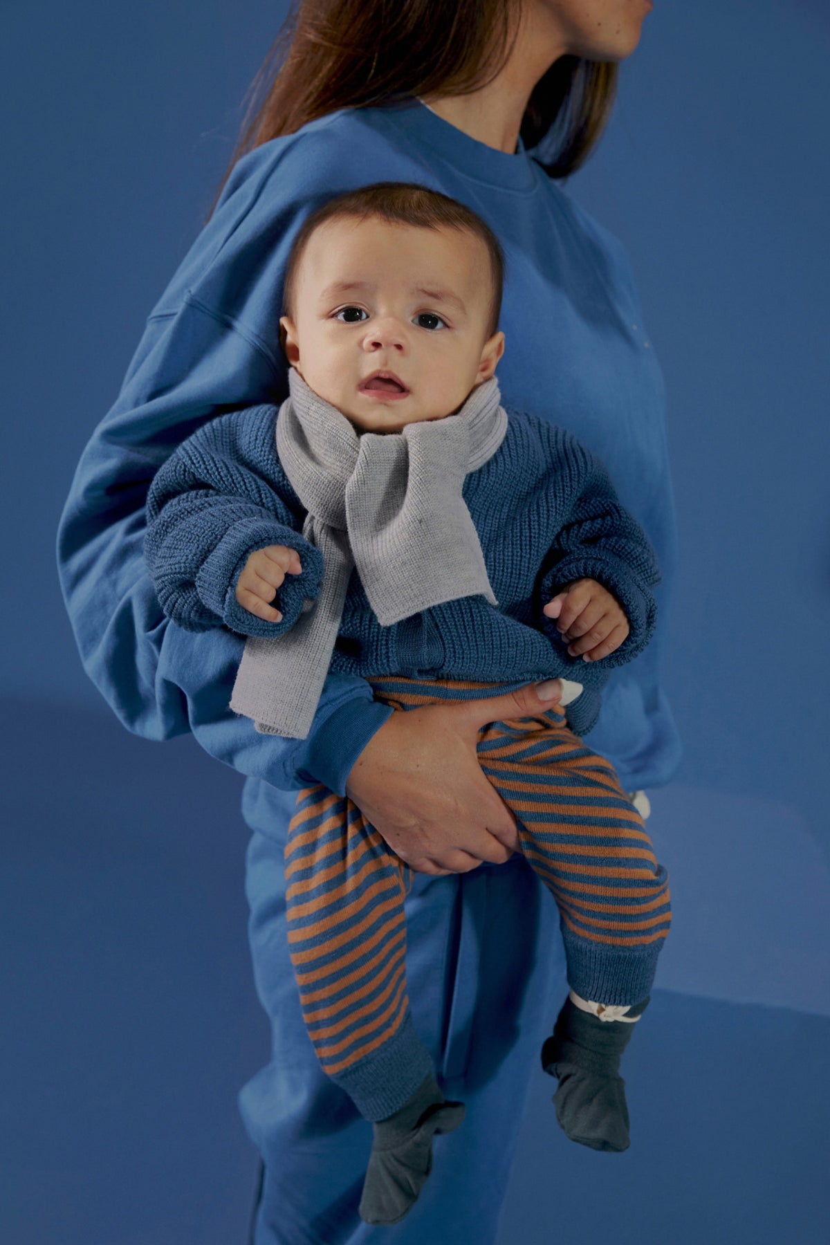 Gestrickter Schal für Baby | Grey Melange