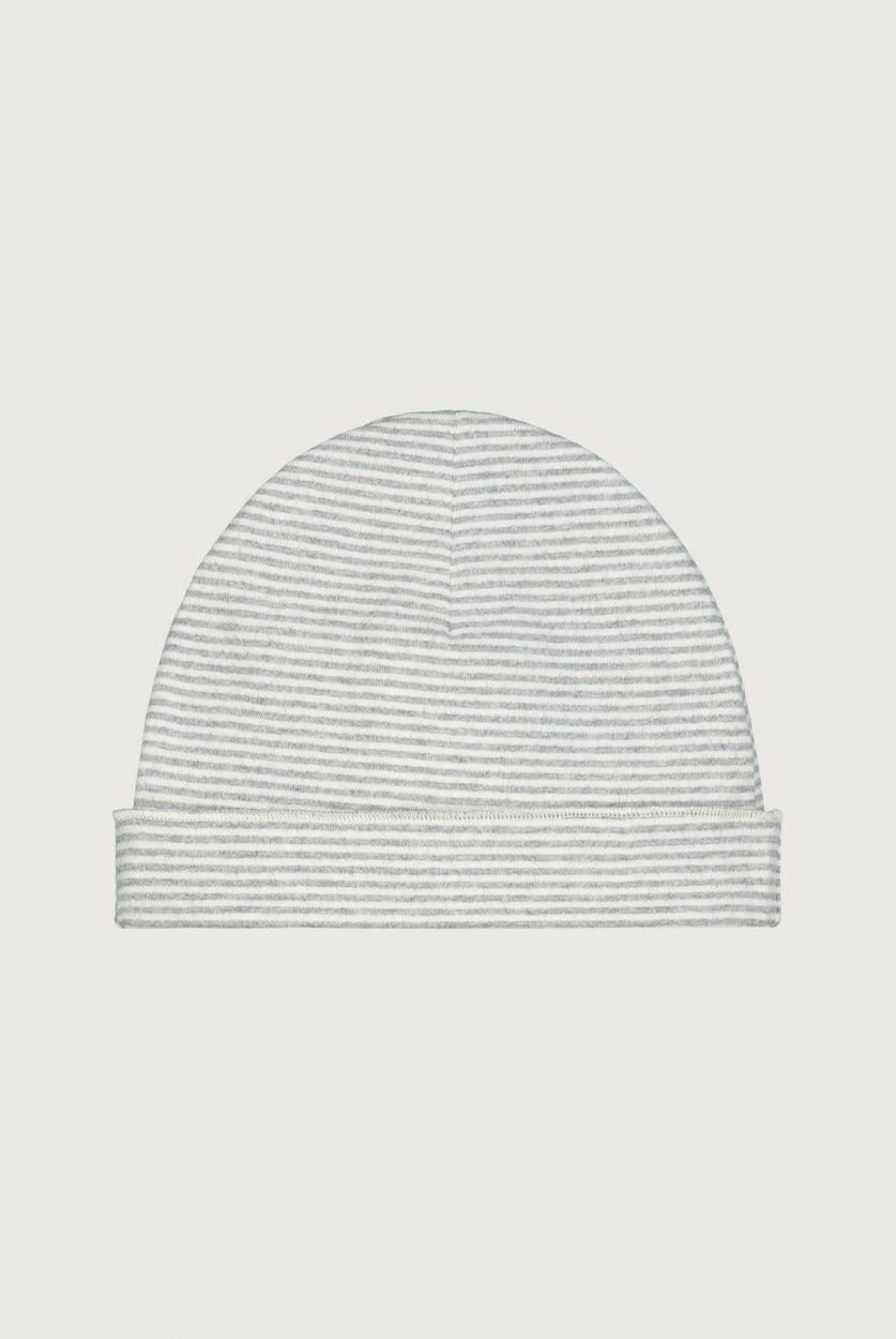 Baby Beanie | Gray Melange - Cream