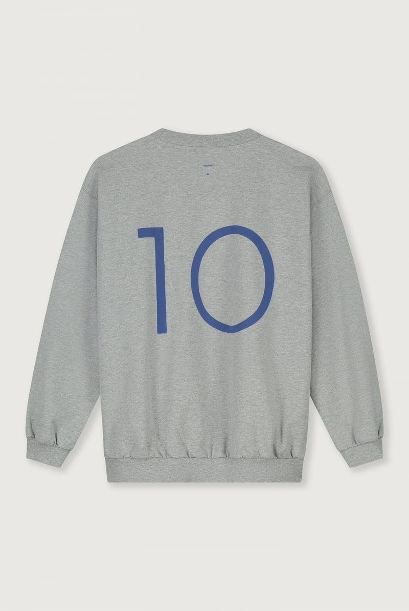 Birthday Sweater | Grey Melange - Blue Moon