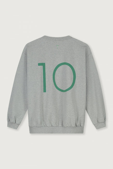 Birthday Sweater | Grey Melange - Bright Green