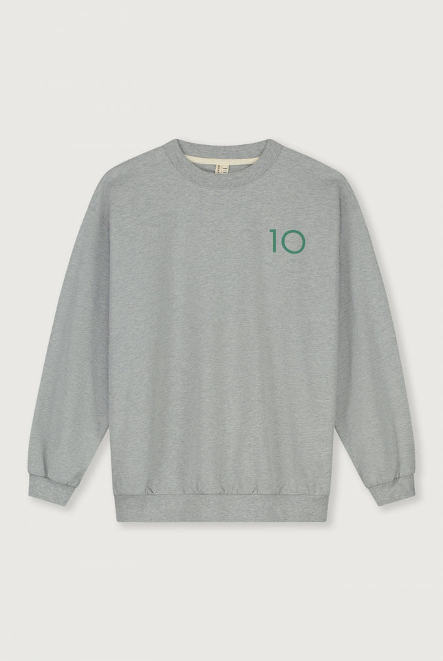Birthday Sweater | Gray Melange - Bright Green