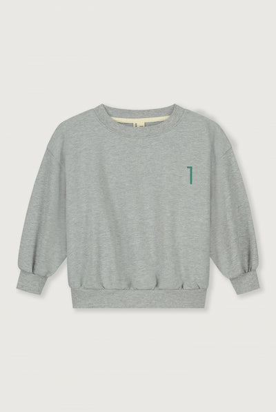 Birthday Sweater | Gray Melange - Bright Green