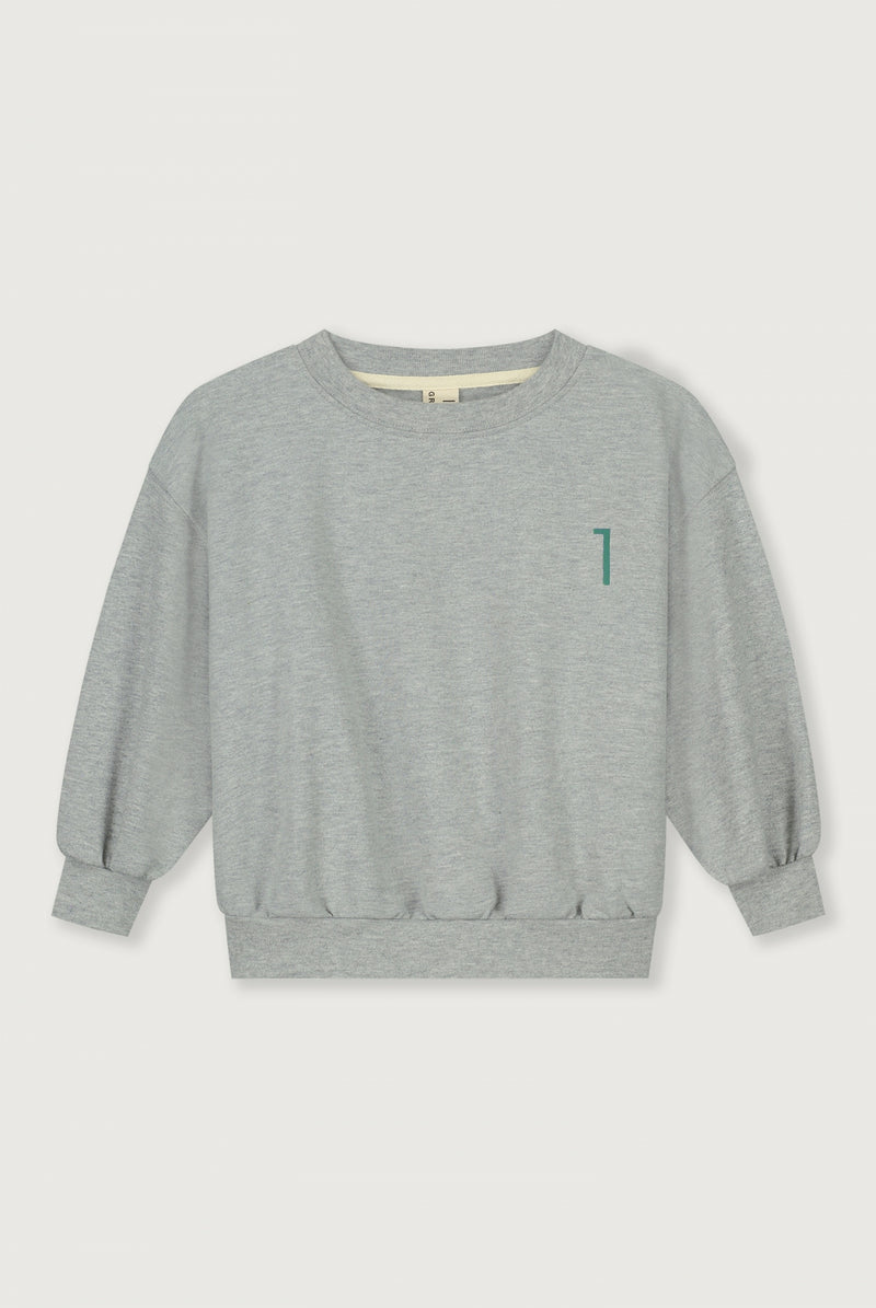 Birthday Sweater | Grey Melange - Bright Green