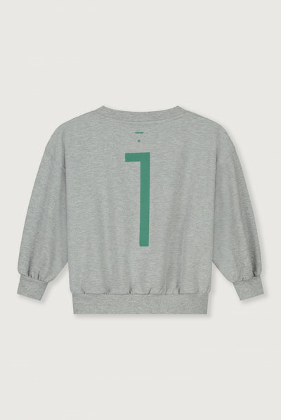 Birthday Sweater | Gray Melange - Bright Green