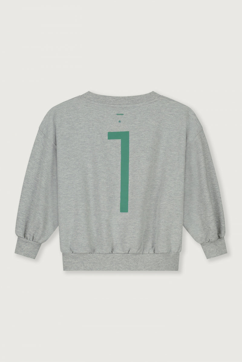 Birthday Sweater | Grey Melange - Bright Green