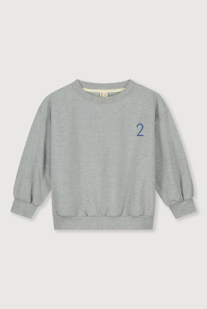 Birthday Sweater | Grey Melange - Blue Moon