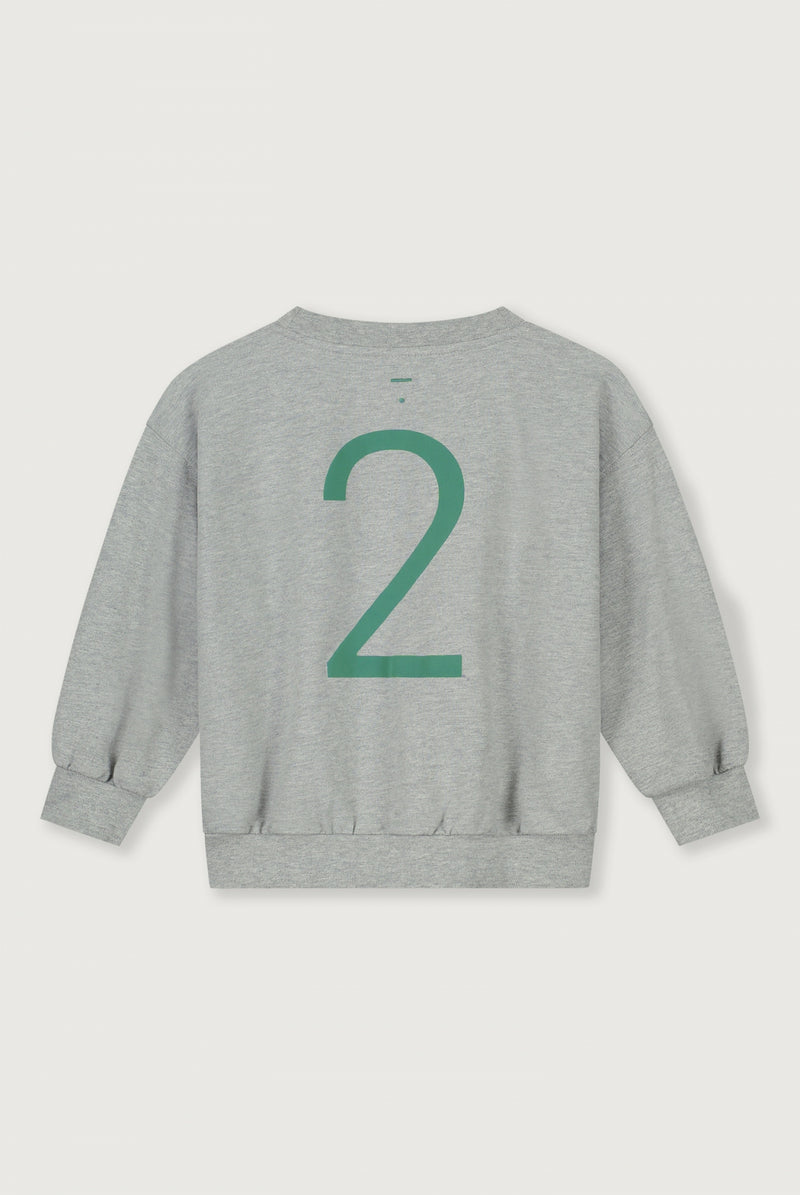 Birthday Sweater | Grey Melange - Bright Green