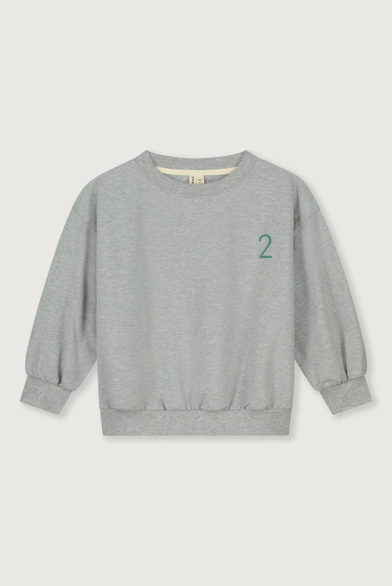 Birthday Sweater | Grey Melange - Bright Green