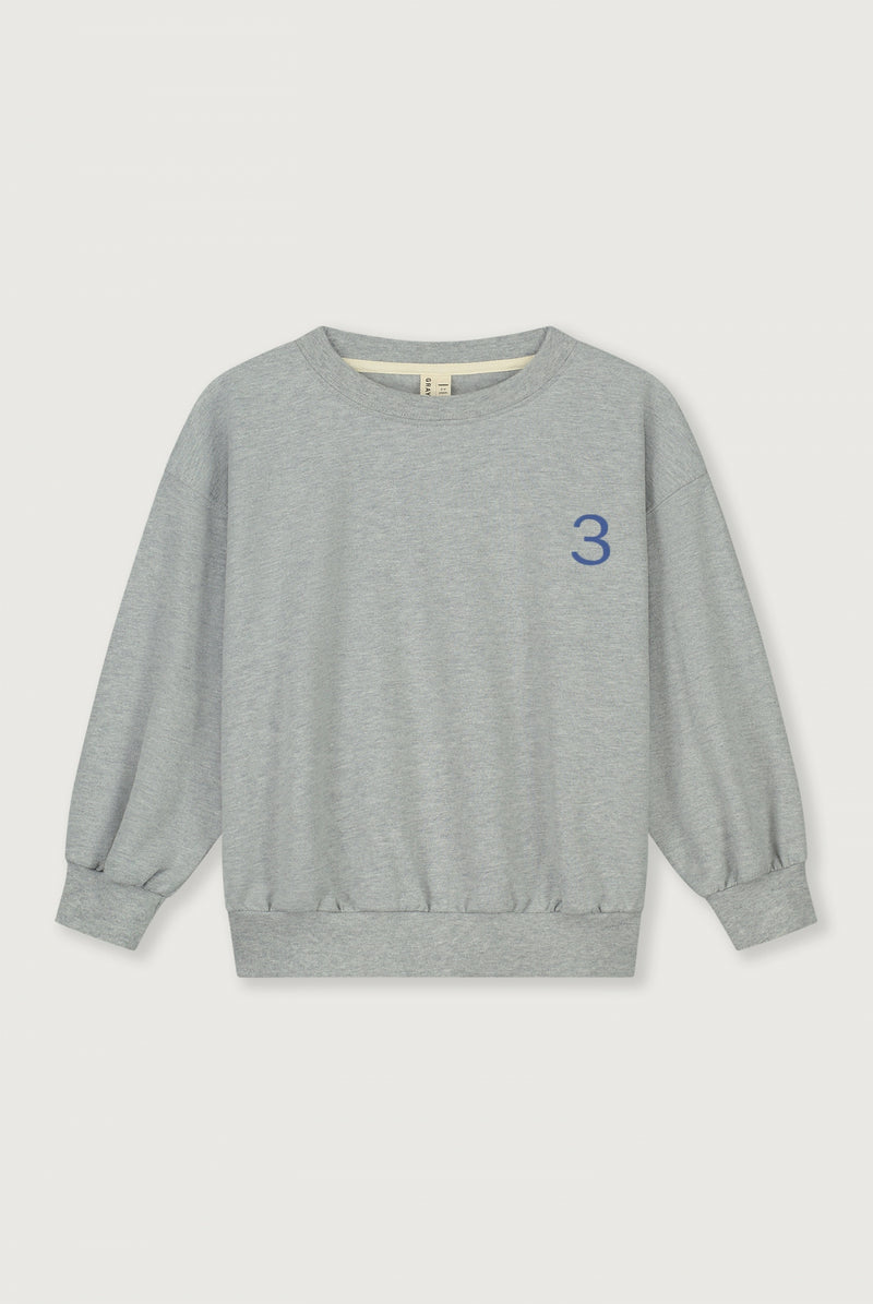 Birthday Sweater | Grey Melange - Blue Moon