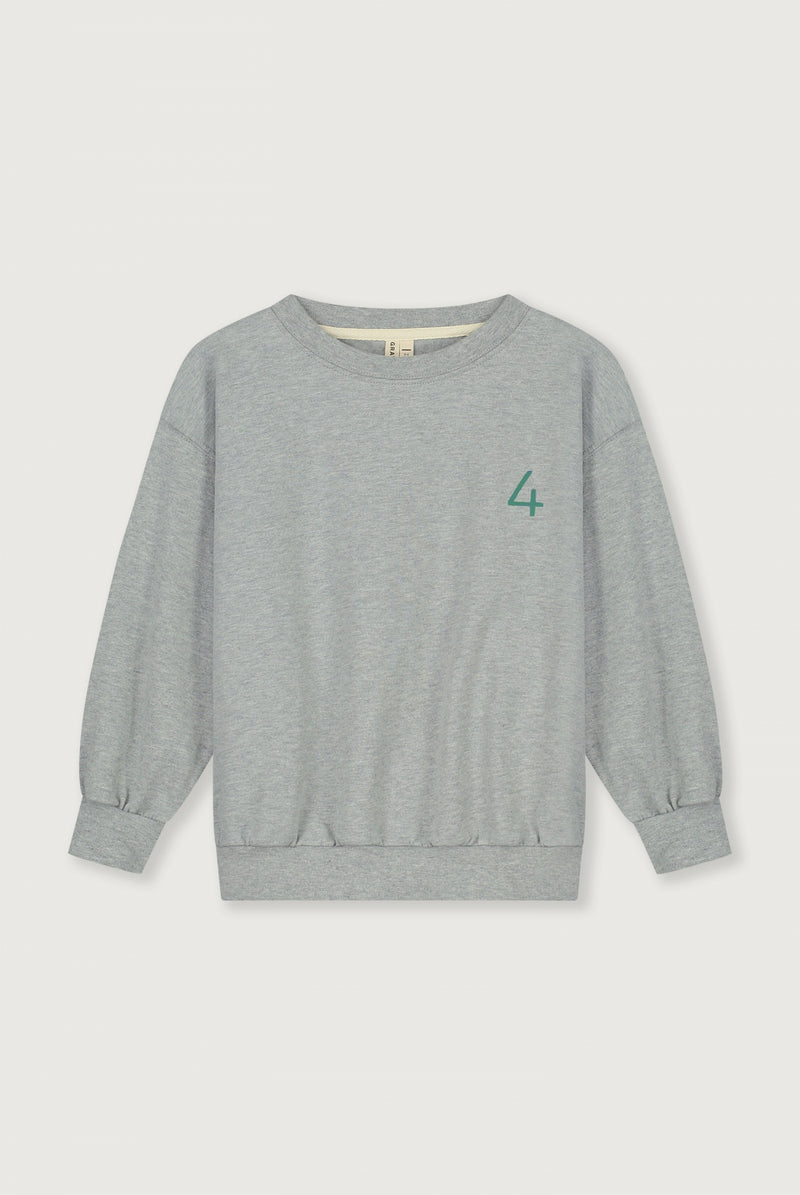 Birthday Sweater | Grey Melange - Bright Green