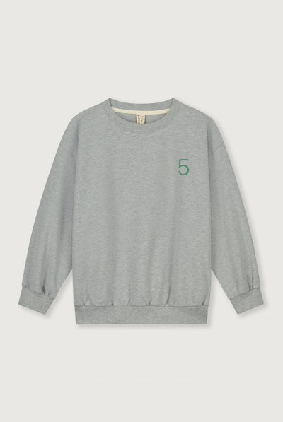 Birthday Sweater | Gray Melange - Bright Green