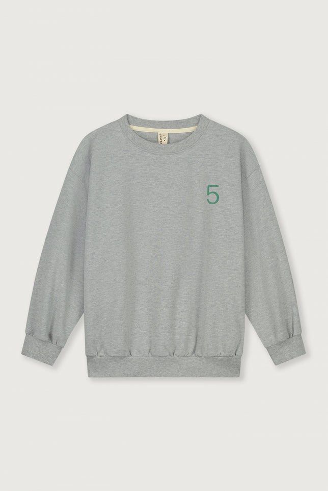 Birthday Sweater | Gray Melange - Bright Green