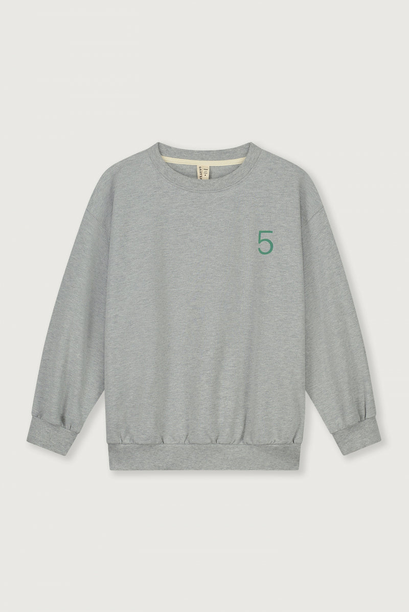 Birthday Sweater | Grey Melange - Bright Green