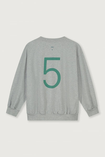 Birthday Sweater | Gray Melange - Bright Green