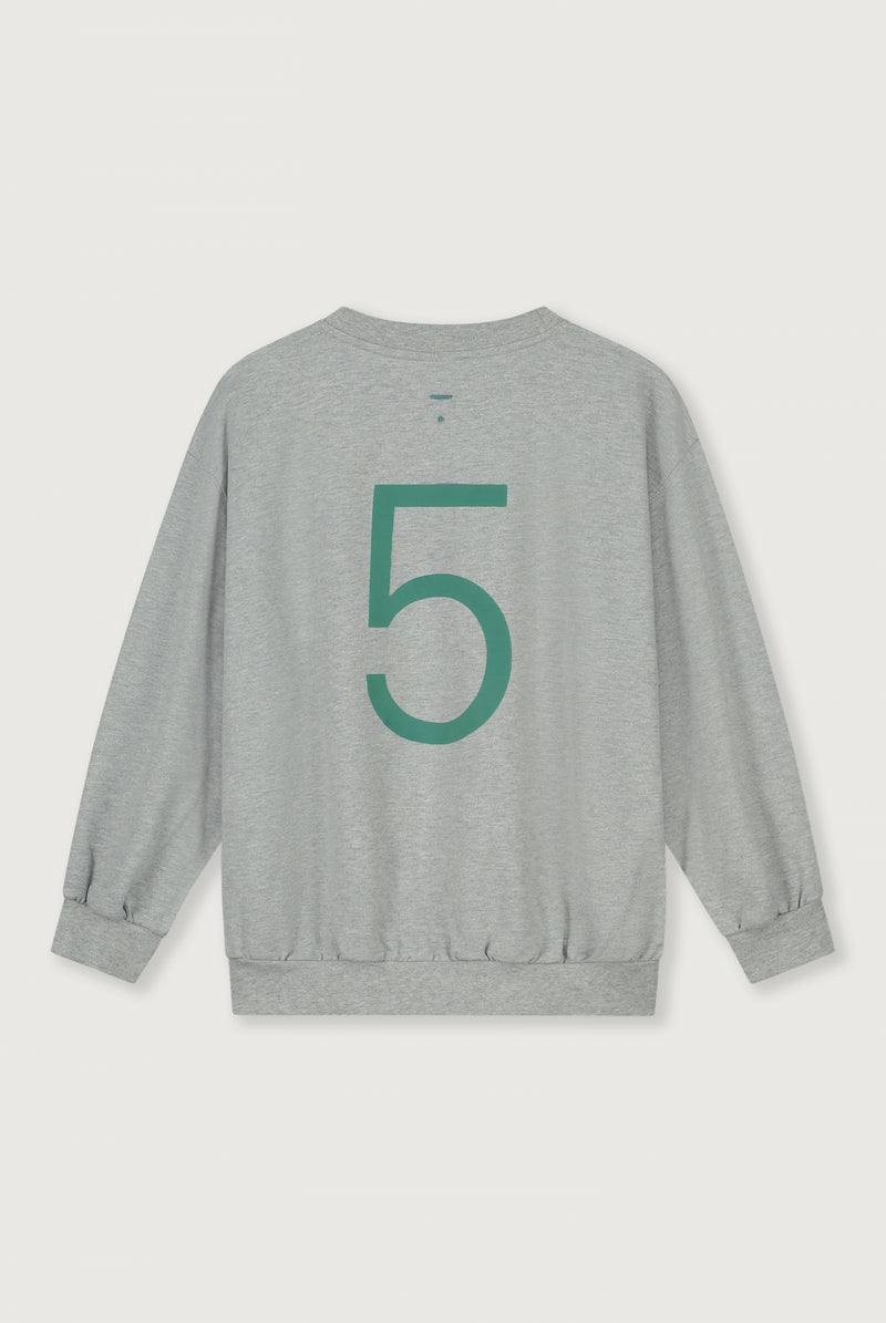 Birthday Sweater | Grey Melange - Bright Green