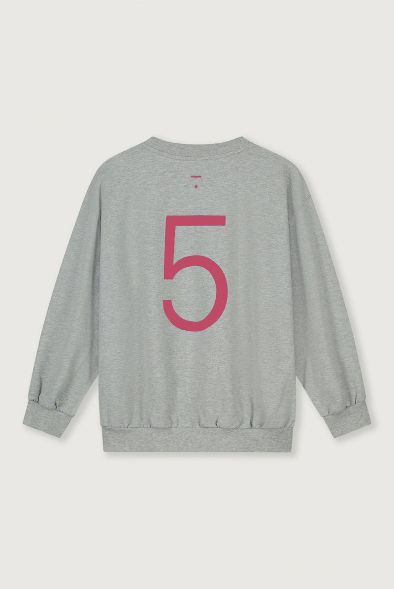 Birthday Sweater | Grey Melange - Cherry