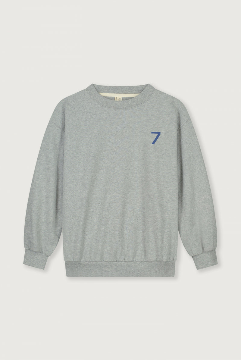 Birthday Sweater | Grey Melange - Blue Moon