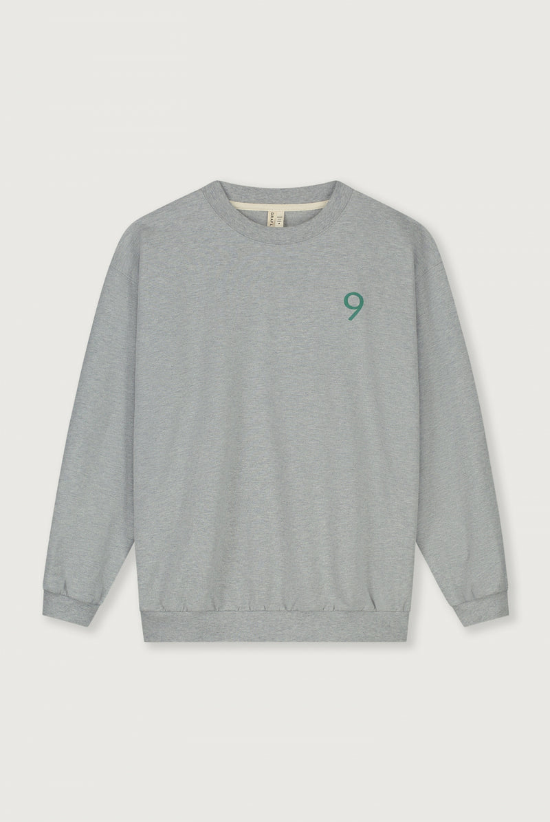 Birthday Sweater | Grey Melange - Bright Green