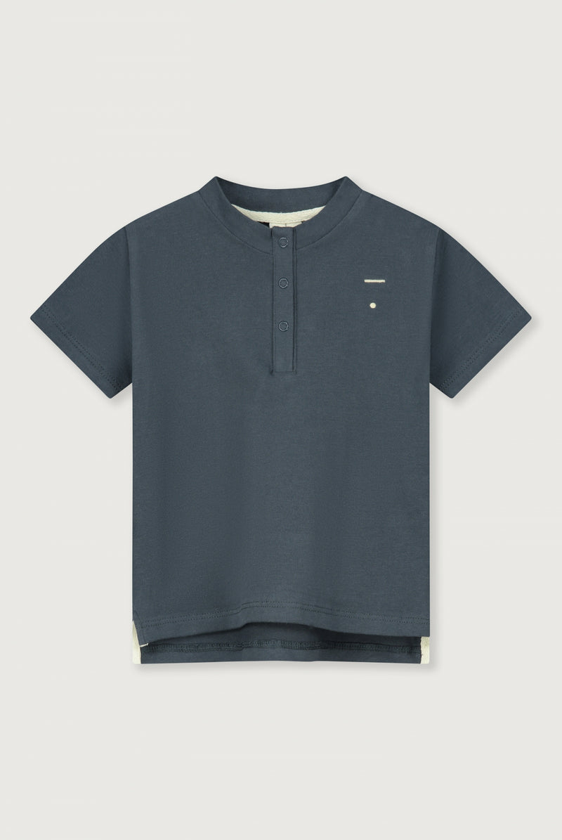 Baby S/S Henley Tee Blue Grey