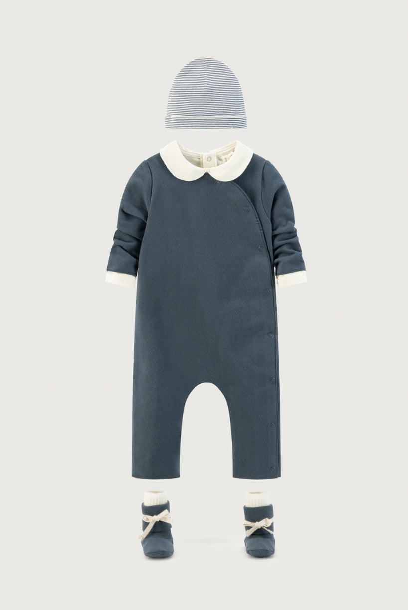 Baby Anzug mit Druckknöpfen | Blue Grey