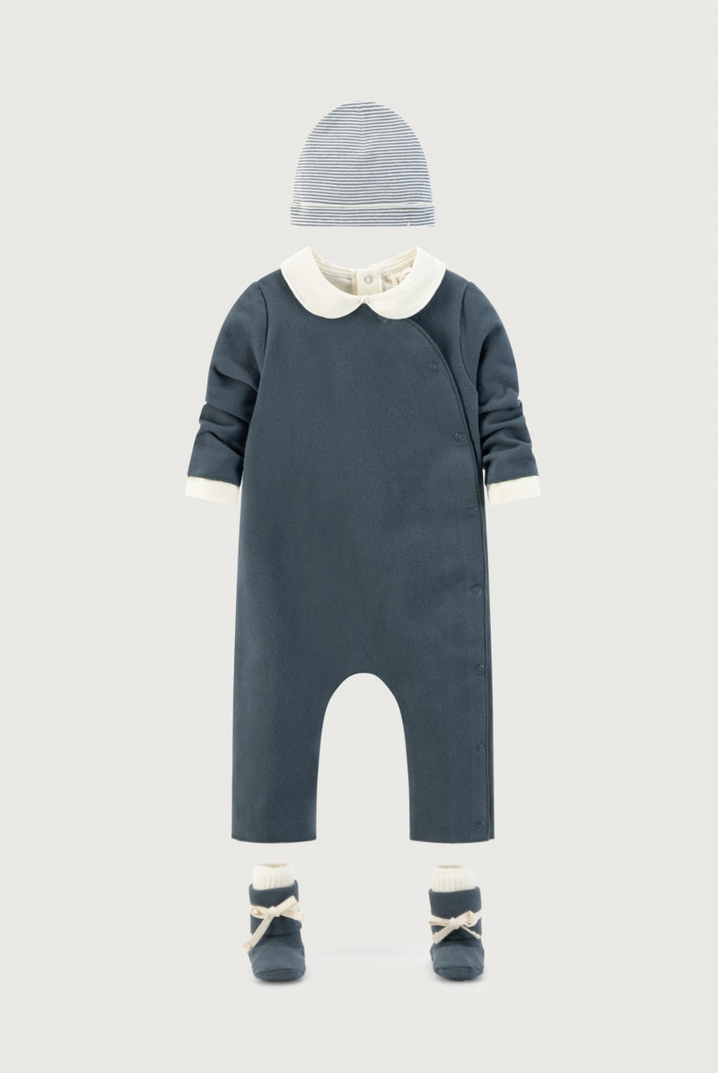 Baby Anzug mit Druckknöpfen | Blue Gray
