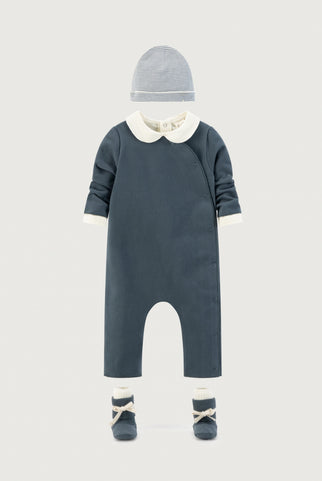 Baby Ribbed Booties | Blue Gray
