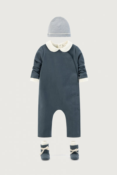 Baby Ribbed Booties | Blue Gray