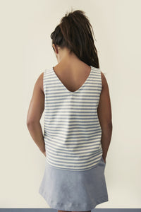 Boxy Tank Top | Stone Gray - Cream