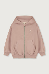 Hooded Cardigan with Zip | Faded Pink