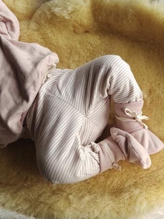 Baby Leggings | Faded Pink - Cream