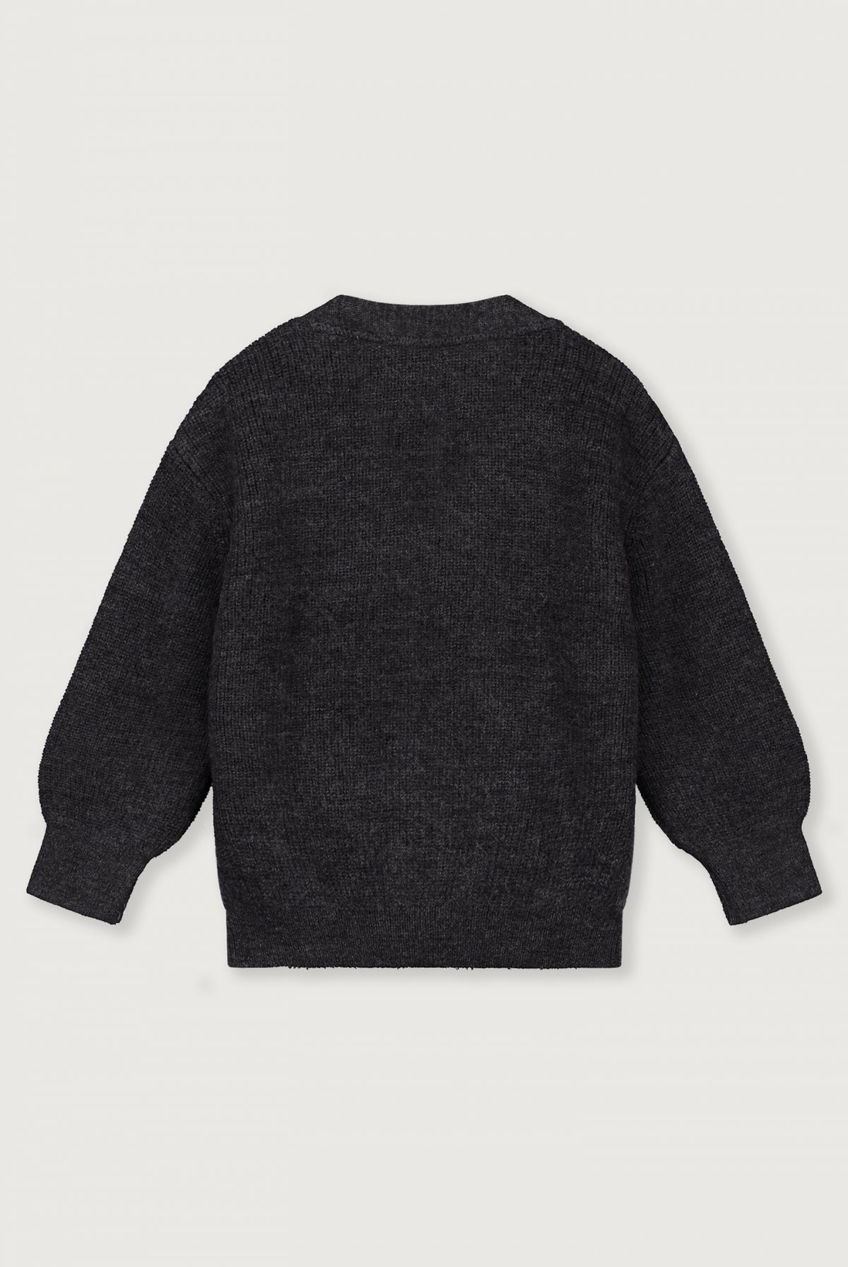 Knitted Cardigan | Nearly Black Melange