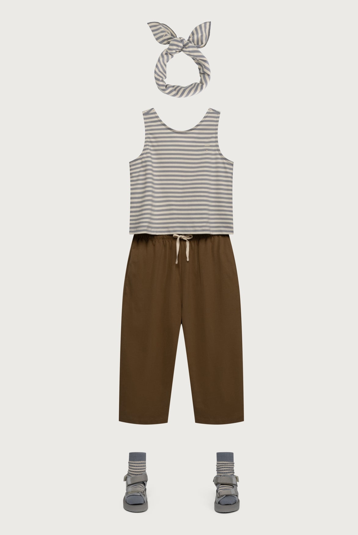 Boxy Tank Top | Stone Gray - Cream