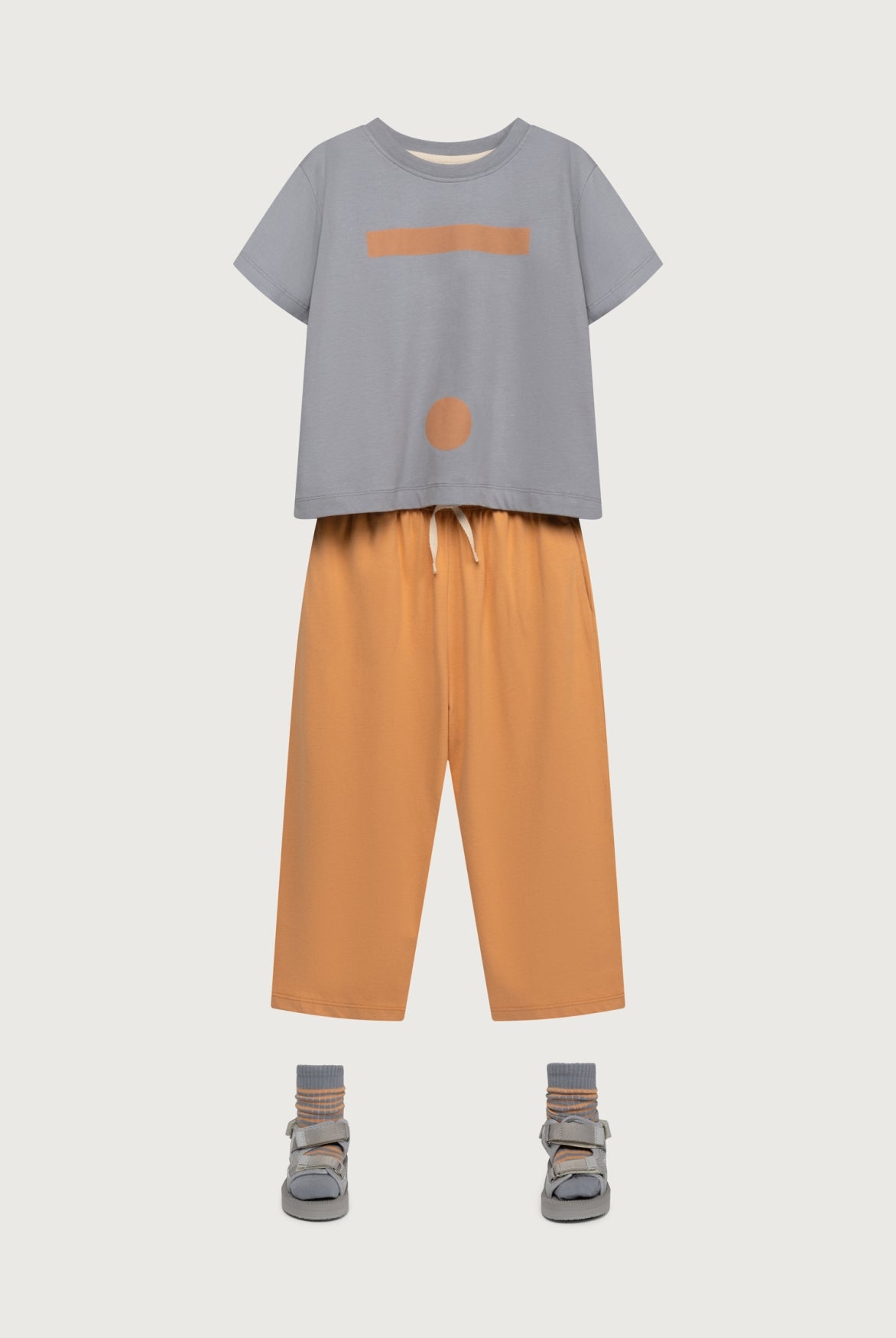 Oversized T-shirt met Logo | Stone Gray - Melon
