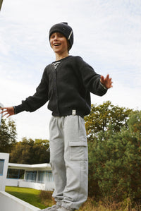 Strickjacke | Black Melange