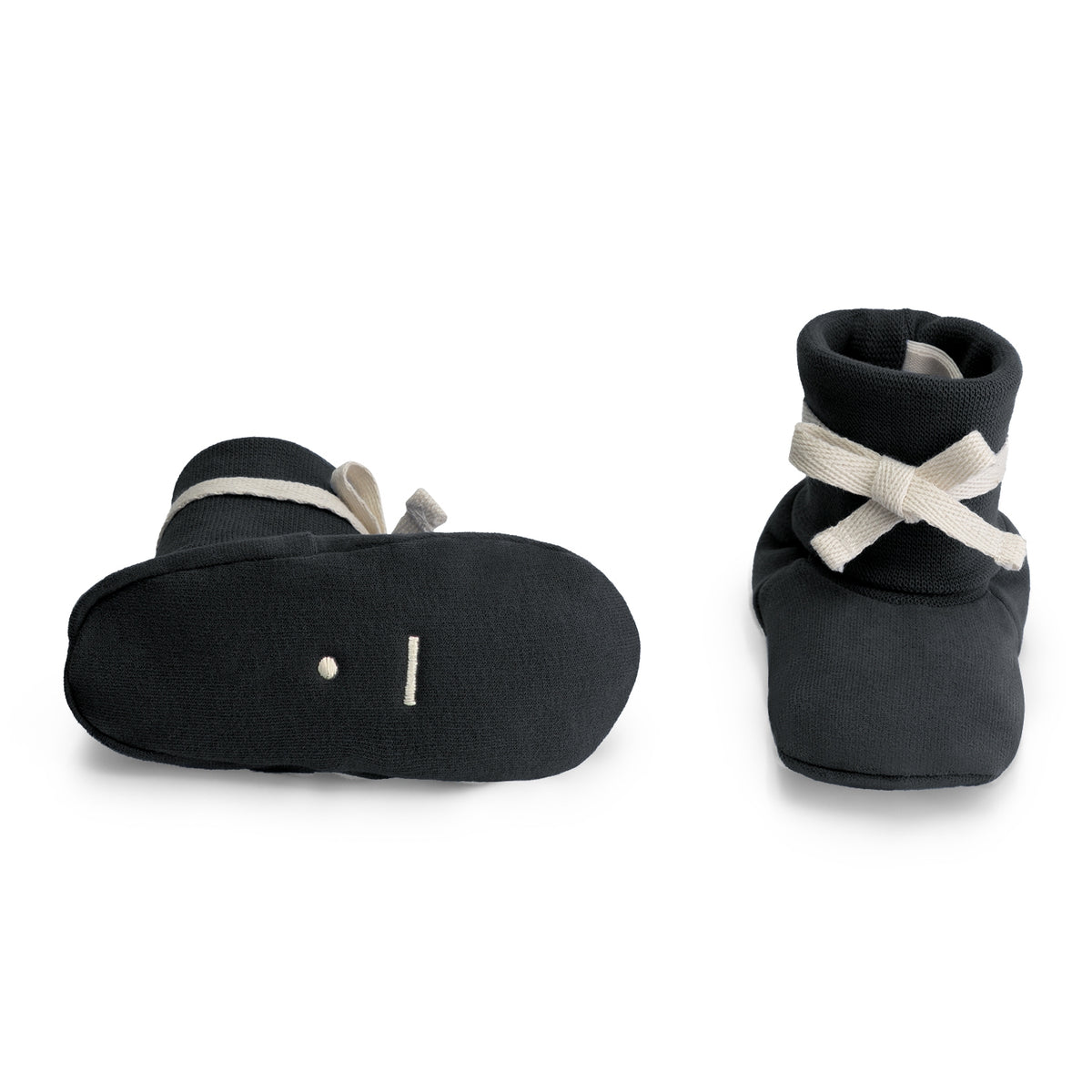 Baby Ribbed Booties | Pirate Black