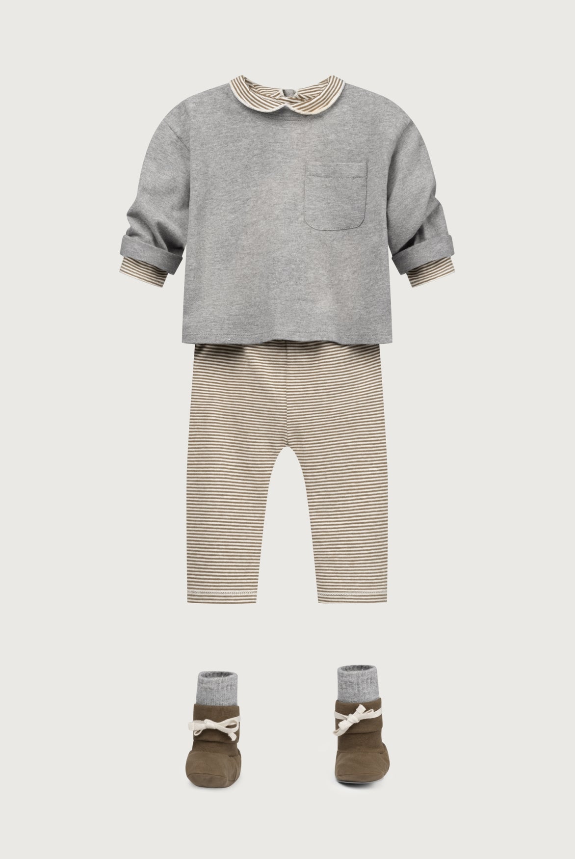 Baby L/S Pocket T-shirt | Gray Melange