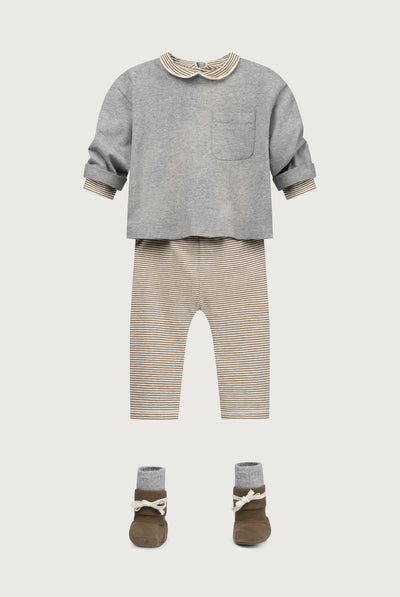 Baby L/S Pocket Tee | Gray Melange