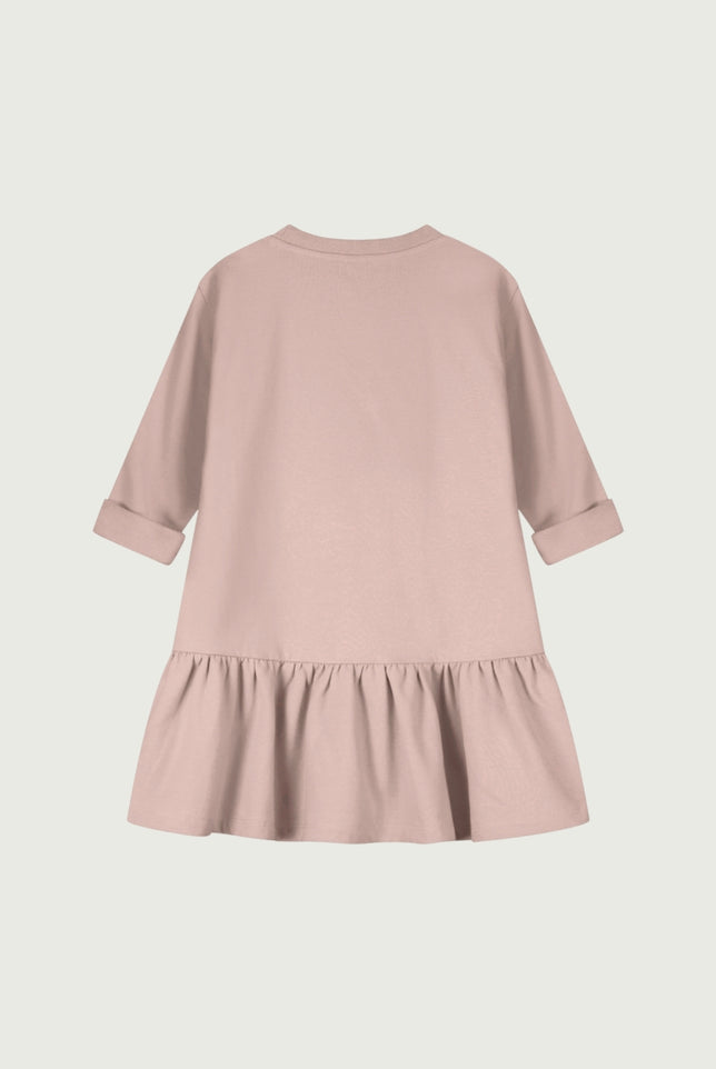 L/S Frill Jurk | Faded Pink