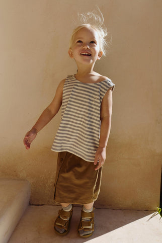 Boxy Tank Top | Stone Gray - Cream