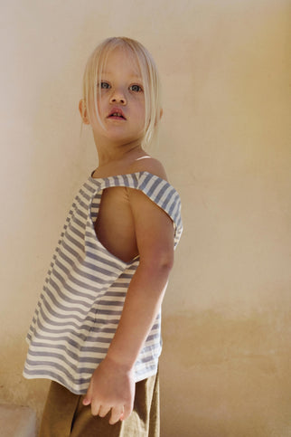 Boxy Tank Top | Stone Gray - Cream