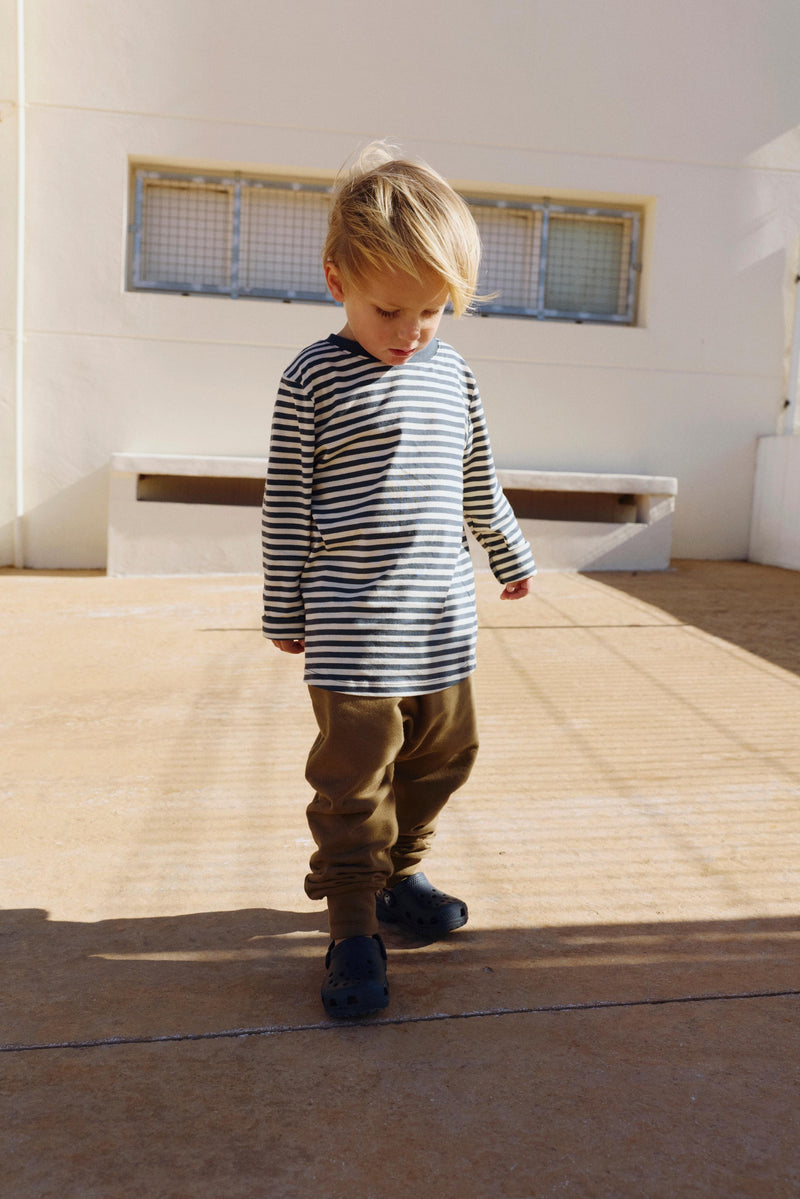 L/S T-Shirt | Blue Gray - Cream