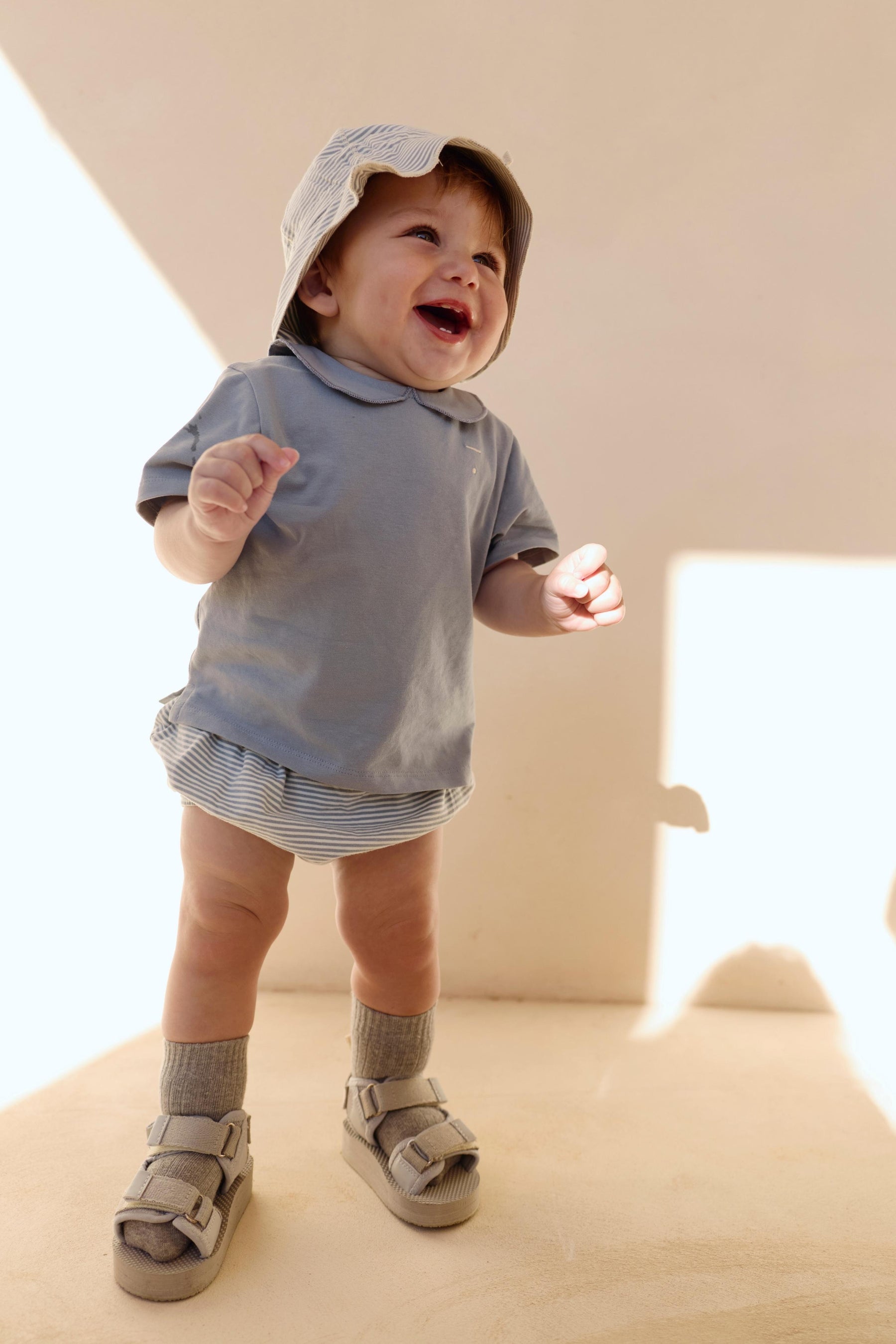 Baby Collar Tee | Stone Gray