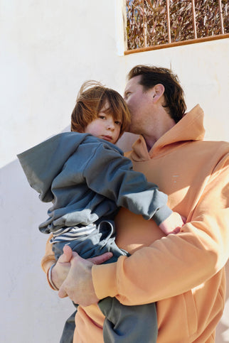 Hooded Cardigan with Zip | Blue Gray