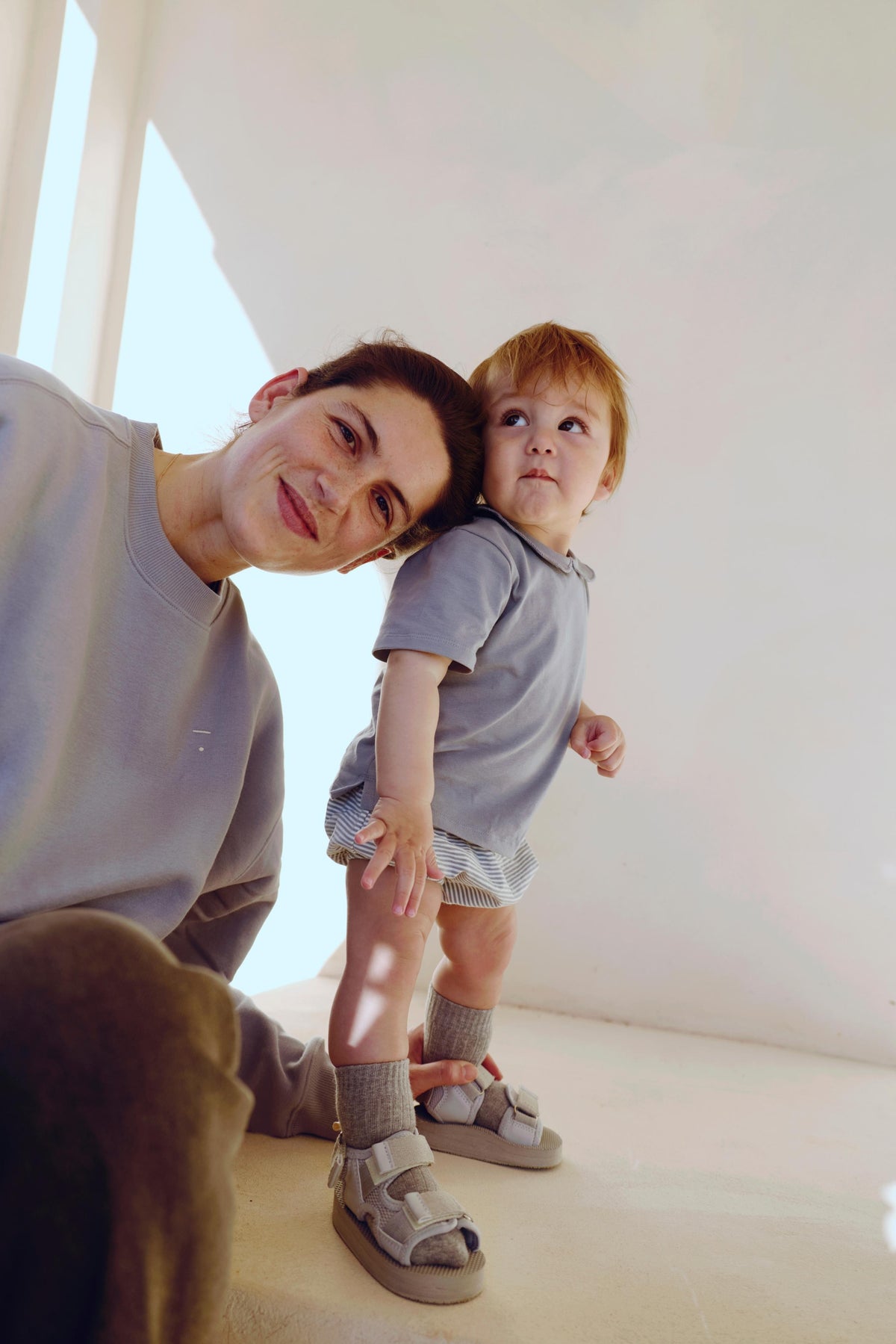 Baby Collar Tee | Stone Gray