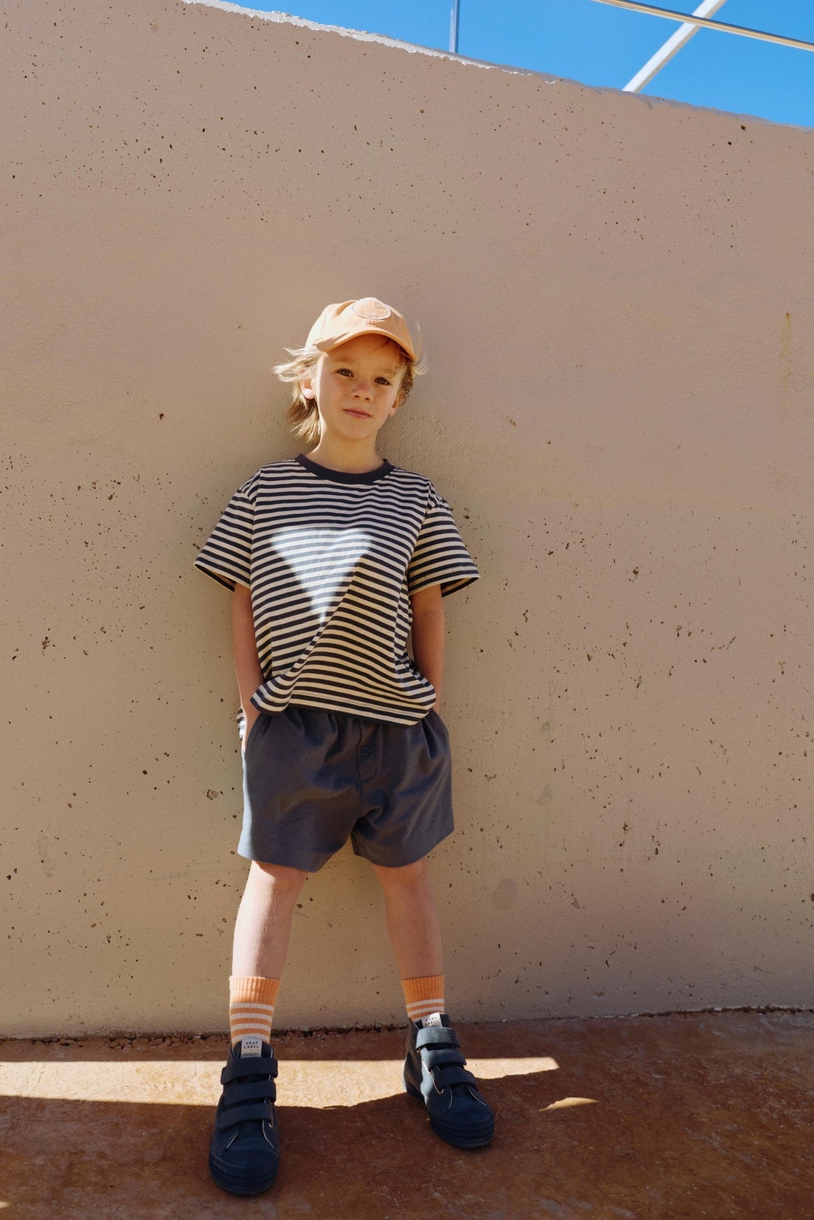 Button Shorts | Blue Gray