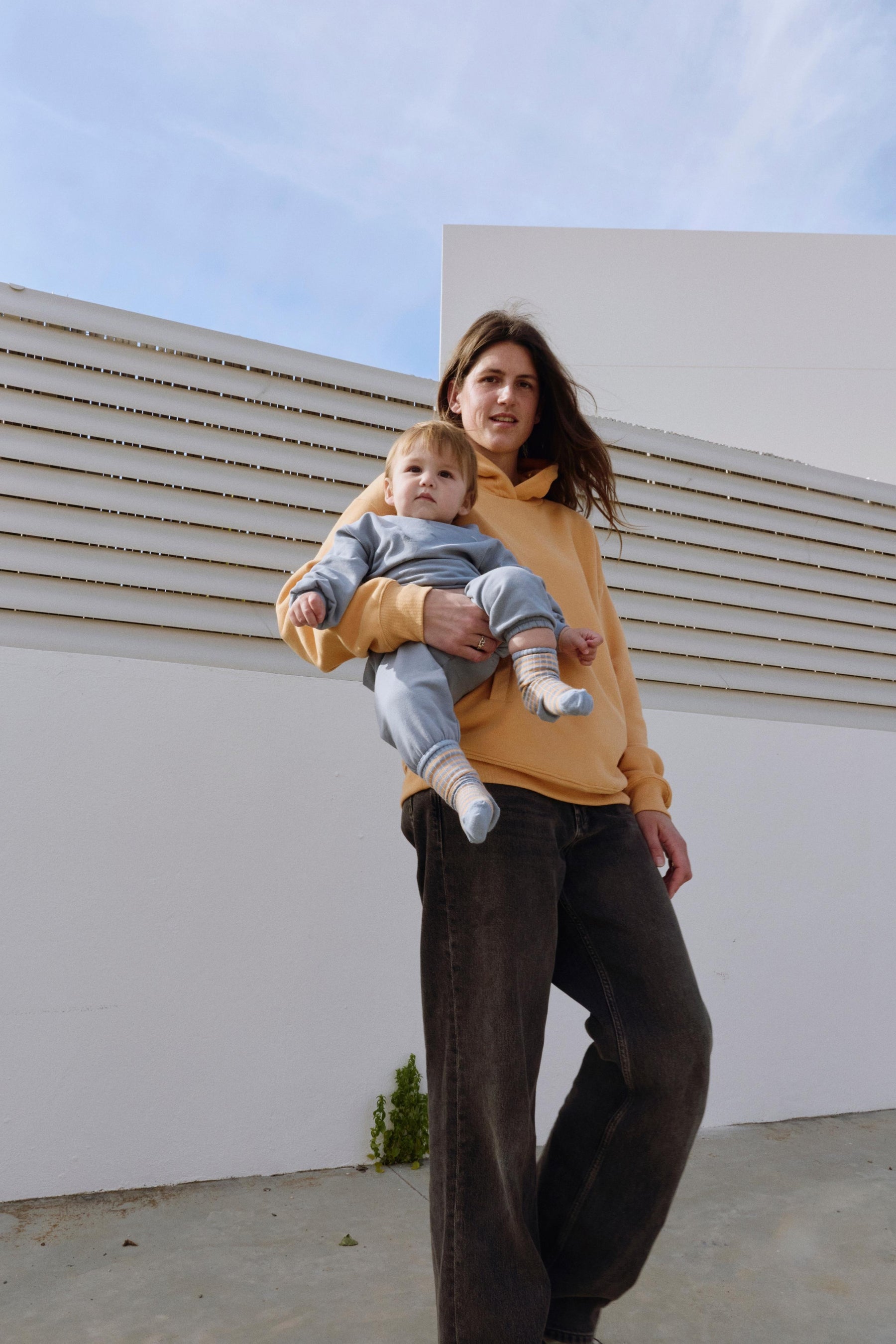 Baby Dropped Shoulder Sweater | Stone Gray